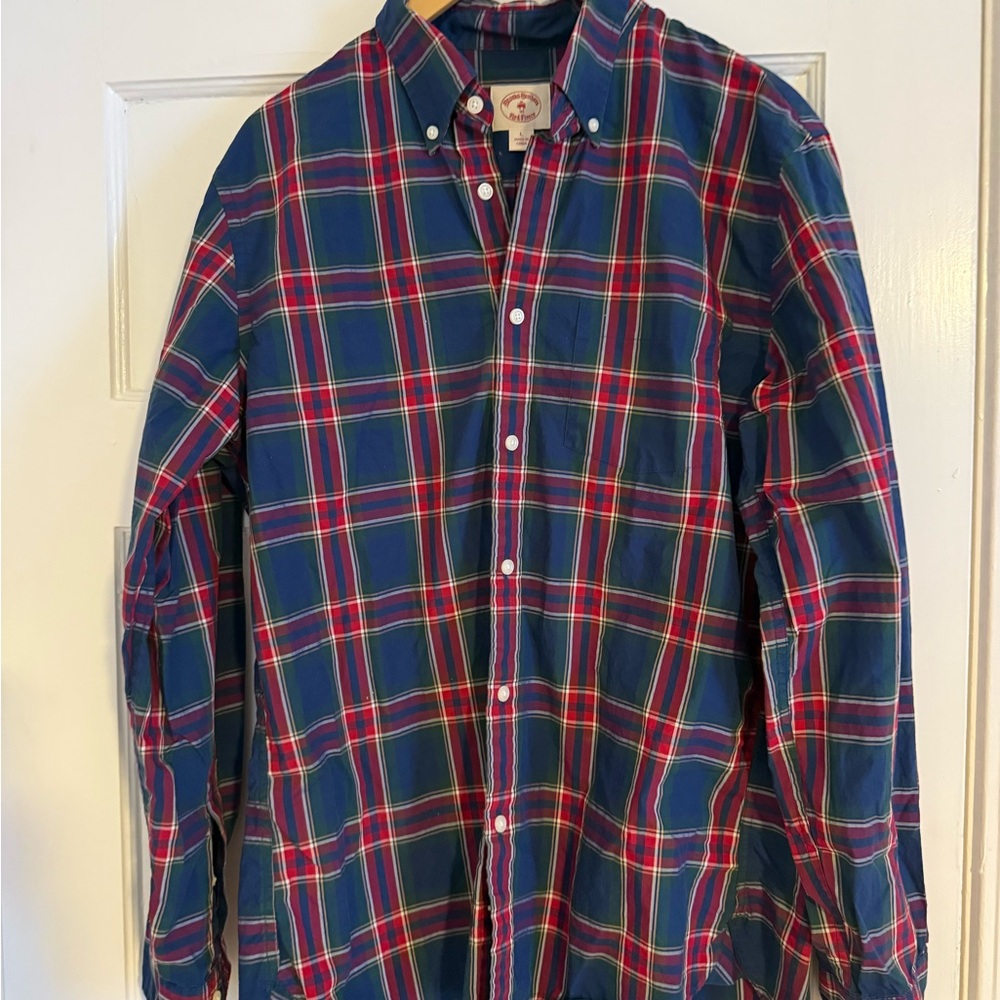 Brooks Brothers Red Fleece Men’s Plaid Button-Down Shirt | Size L